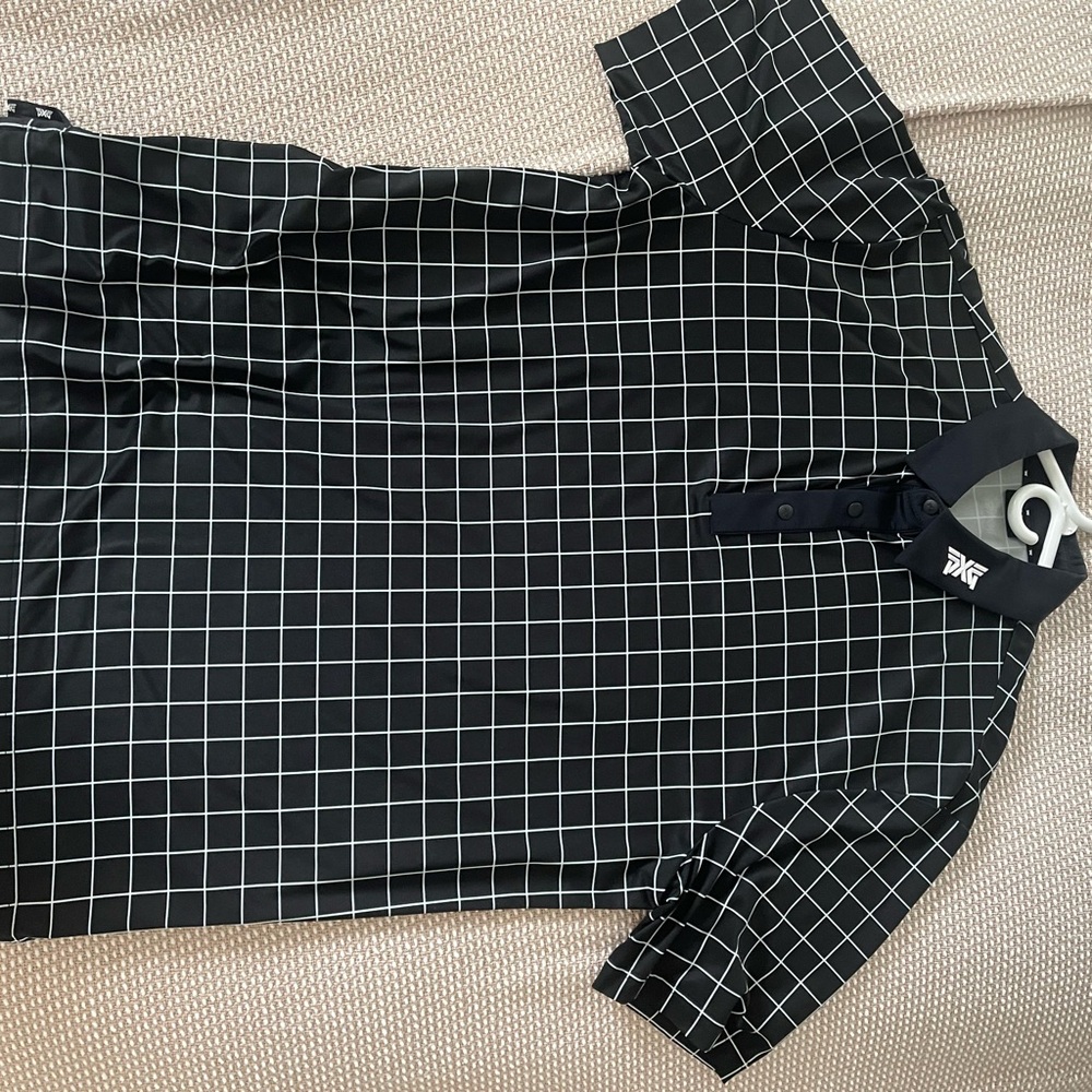 PXG Black and White Checkered Polo Shirt